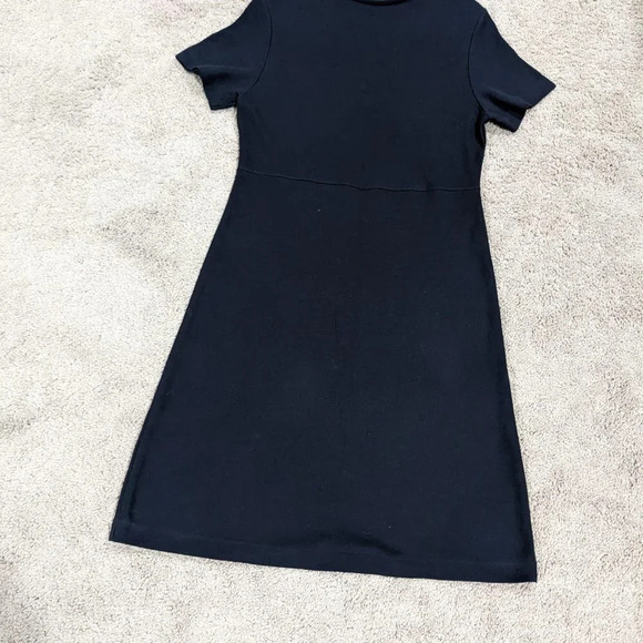 Talbots Tencel Black Short Sleeve Pique Knit Dress Size Medium - Picture 6 of 8